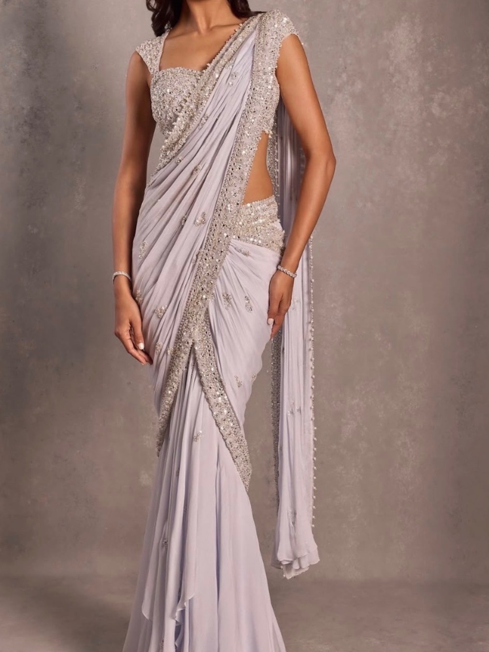 Periwinkle Pre Draped Saree Size Medium
